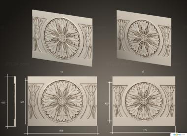 Horisontal panel (Flower paneling1925 VERSION2, PG_0409) 3D models for cnc