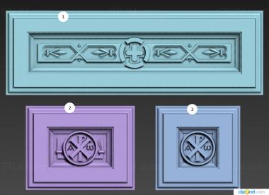 Horisontal panel (Three panels with religious symbols, PG_0410) 3D models for cnc