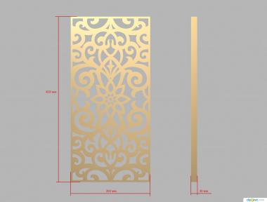 Vertical panel (2d pattern, PV_0495) 3D models for cnc