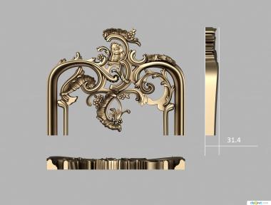 Vertical panel (Carving the upper part of the panel on the door, PV_0509) 3D models for cnc