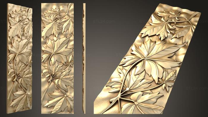 Vertical panel (Facade with leaves, PV_0511) 3D models for cnc