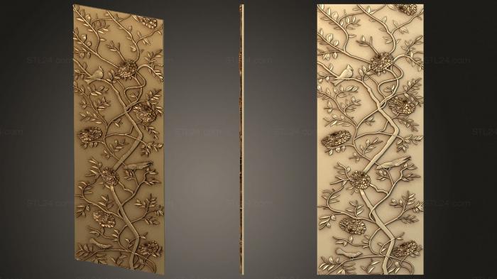 Wall panel with flowers