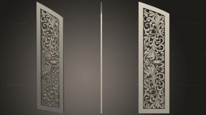 Vertical panel (The panel is carved with a rounded top, PV_0537) 3D models for cnc