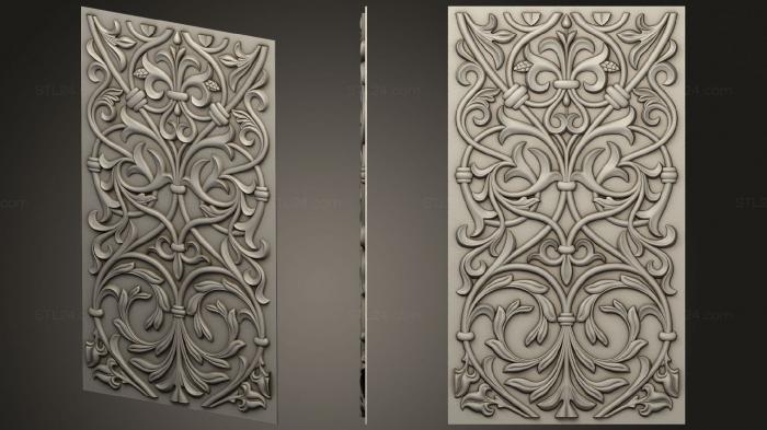 Vertical panel (Vertical panel with decoration, PV_0543) 3D models for cnc