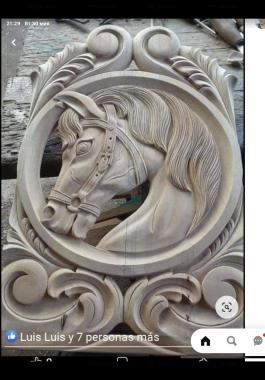 Vertical panel (Horses head in an ornament, PV_0544) 3D models for cnc