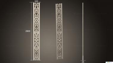 Vertical panel (Carved element, PV_0546) 3D models for cnc