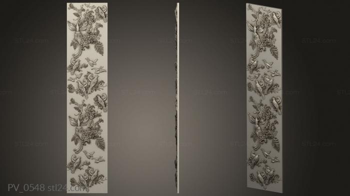 Vertical panel (Panel with birds, PV_0548) 3D models for cnc