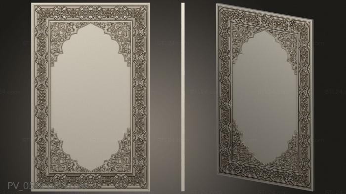 Vertical panel (The ceiling is carved or as an option a frame for a mirror, PV_0552) 3D models for cnc