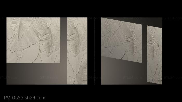 Vertical panel (Set of panels with leaves, PV_0553) 3D models for cnc