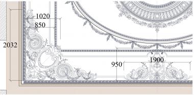 Vertical panel (The ceiling is carved, PV_0557) 3D models for cnc