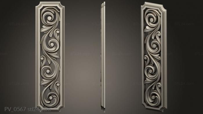 Vertical panel (Decorative panel slotted vertical, PV_0567) 3D models for cnc