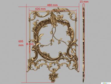 Vertical panel (Carved door trim, PV_0569) 3D models for cnc