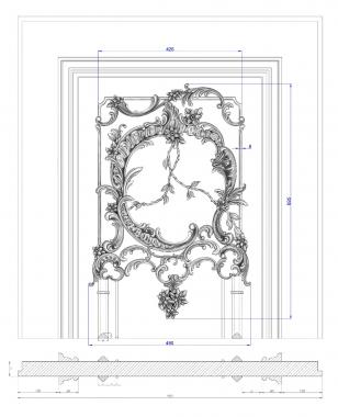 Vertical panel (Carved door trim, PV_0569) 3D models for cnc