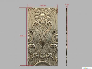 Vertical panel (Ornament, PV_0570) 3D models for cnc