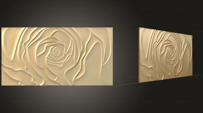 Art panel (Outline of a rose, PD_0509) 3D models for cnc