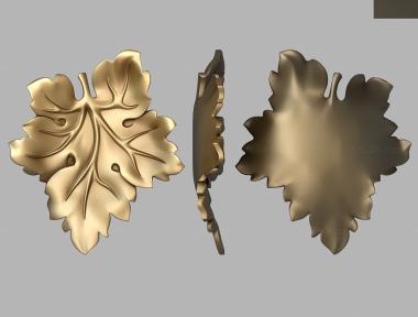 Art panel (Leaf shaped dish, PD_0518) 3D models for cnc