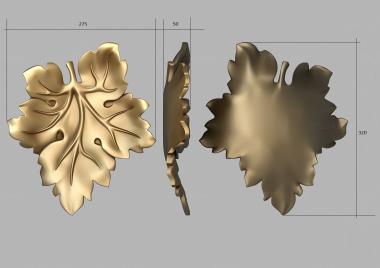 Art panel (Leaf shaped dish, PD_0518) 3D models for cnc