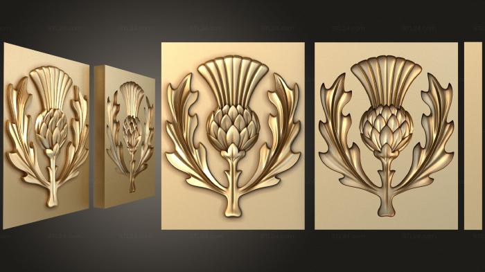 Art panel (Dish for mold with flower, PD_0519) 3D models for cnc
