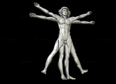 Art panel (Vitruvian Man, PD_0531) 3D models for cnc