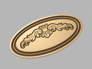 Art panel (Round panel with recessed decor, PD_0543) 3D models for cnc