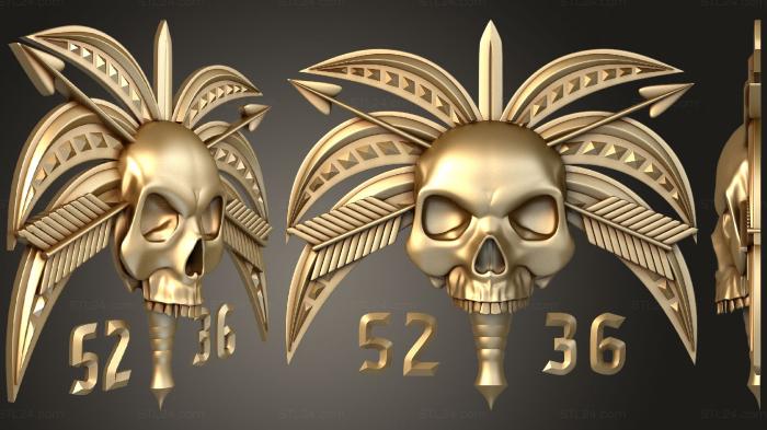 Art panel (Logo with skull and arrows, PD_0547) 3D models for cnc