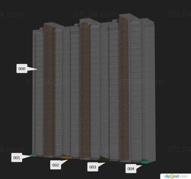 Art panel (High-rise building panel, PD_0550) 3D models for cnc