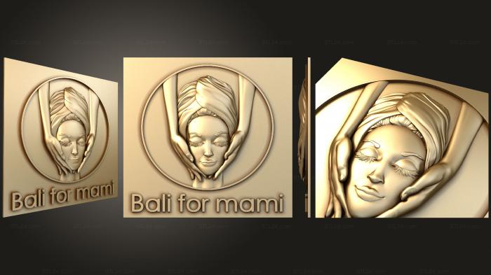 Art panel (Panel face with hands Bali for mami, PD_0557) 3D models for cnc