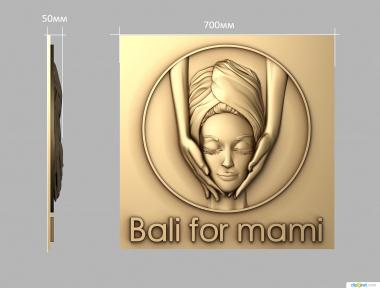 Art panel (Panel face with hands Bali for mami, PD_0557) 3D models for cnc