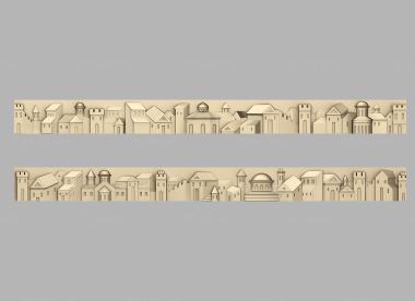 Art panel (Panel frieze horizontal City, PD_0561) 3D models for cnc