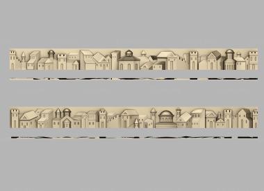 Art panel (Panel frieze horizontal City, PD_0561) 3D models for cnc