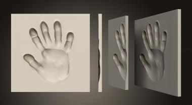 Art panel (The palm is depressed, PD_0571) 3D models for cnc