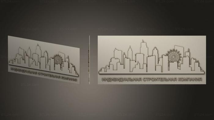 Panel in the form of a city