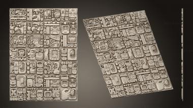 Art panel (Mayan letter panel, PD_0578) 3D models for cnc