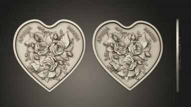 Art panel (Bouquet of roses on the heart version2, PD_0590) 3D models for cnc