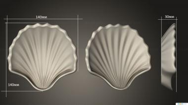 Art panel (Shell-shaped model, PD_0594) 3D models for cnc