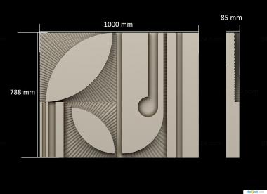 Art panel (Wall panel, PD_0596) 3D models for cnc