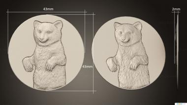 Art panel (Bear cub for stamp version 1, PD_0598) 3D models for cnc