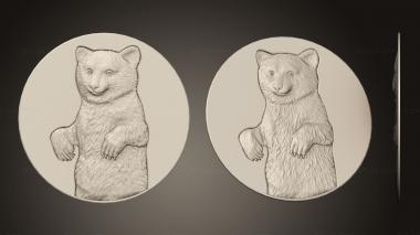 Art panel (Bear cub for stamp version 1, PD_0598) 3D models for cnc