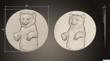 Art panel (Bear cub for the stamp, PD_0599) 3D models for cnc