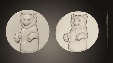 Art panel (Bear cub for the stamp, PD_0599) 3D models for cnc