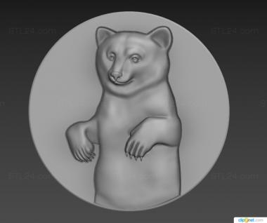 Art panel (Bear cub for the stamp, PD_0599) 3D models for cnc