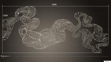 Art panel (Panel lines, PD_0604) 3D models for cnc