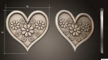 Art panel (Flowers inside the heart, PD_0605) 3D models for cnc