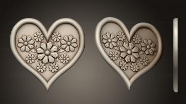 Art panel (Flowers inside the heart, PD_0605) 3D models for cnc