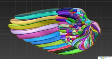 Art panel (Dish wing, PD_0616) 3D models for cnc