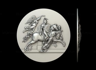 Art pano (Horse rider and ancient goddesses, PH_0352) 3D models for cnc