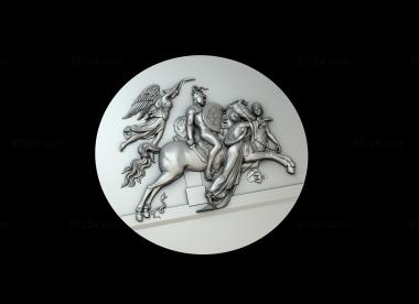 Art pano (Horse rider and ancient goddesses, PH_0352) 3D models for cnc