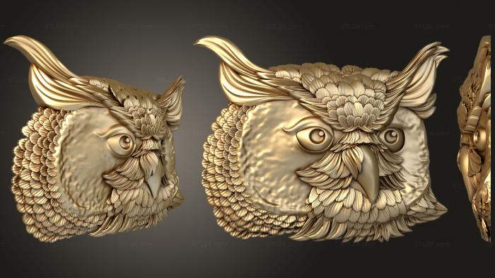Art pano (Owl head, PH_0359) 3D models for cnc