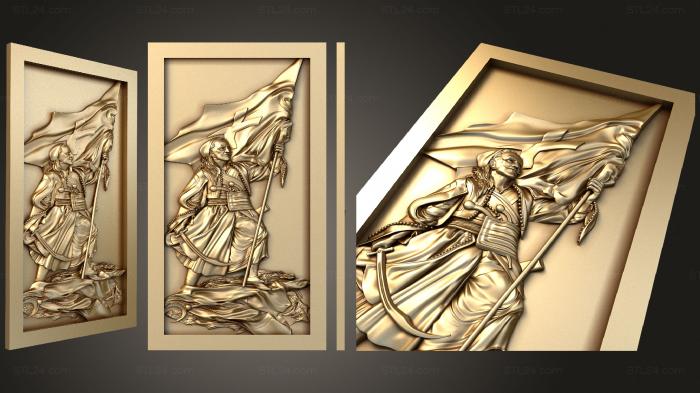 Art pano (Military panel with a flag on the embrasure, PH_0393) 3D models for cnc