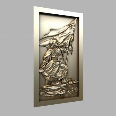 Панно художественные (Панно военные на горе, PH_0397) 3D модель для ЧПУ станка